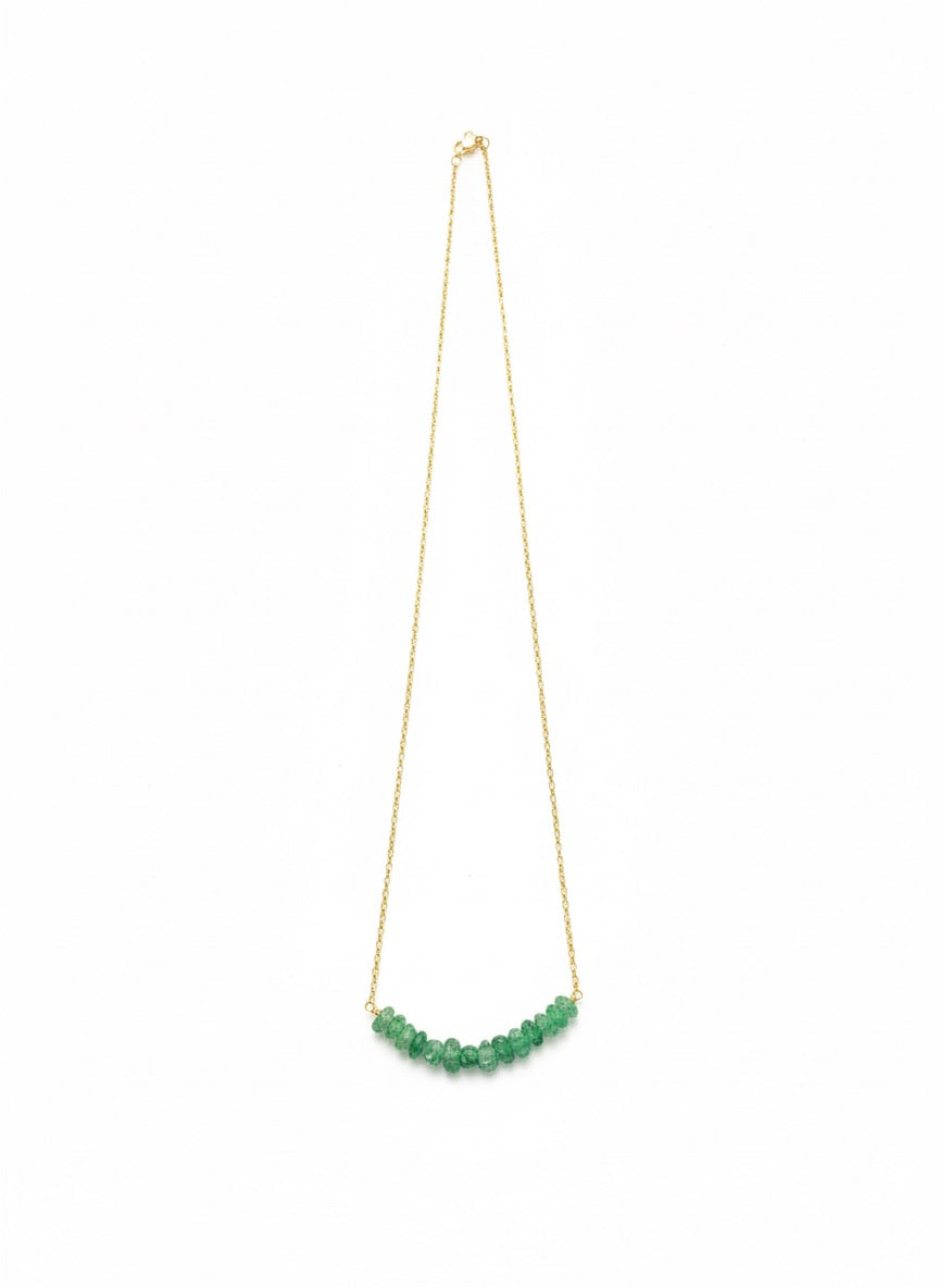 minimal gold plated jade necklace