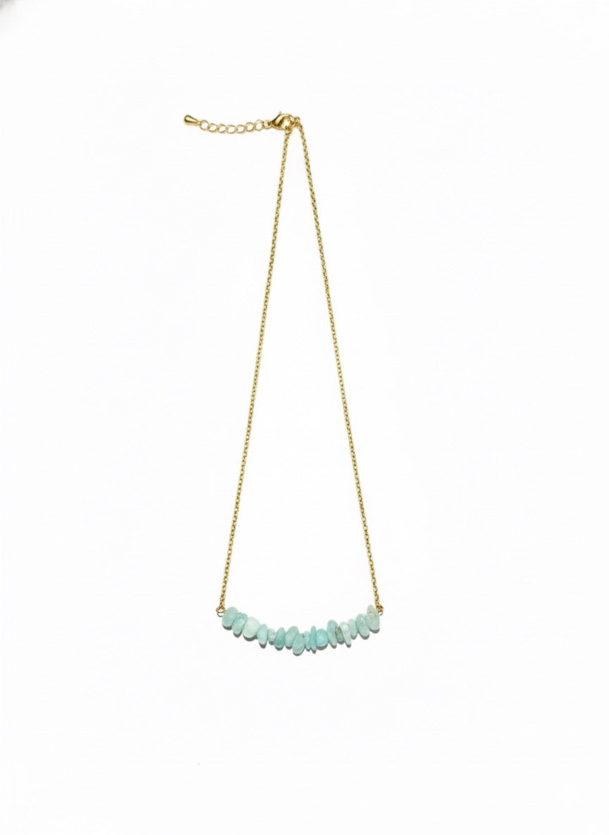 minimalist amazonite crystal necklace