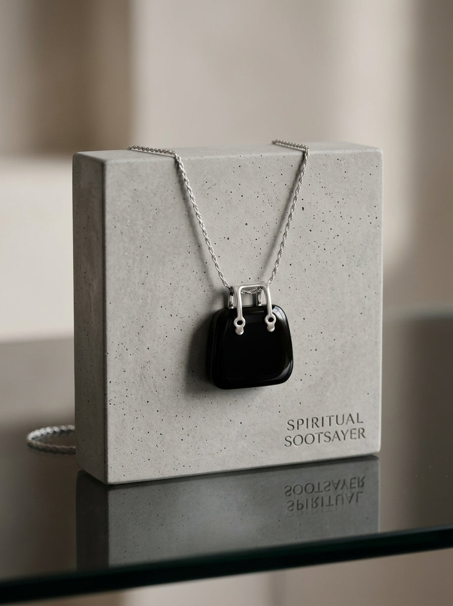 Obsidian Noir Handbag Necklace – 925 Sterling Silver