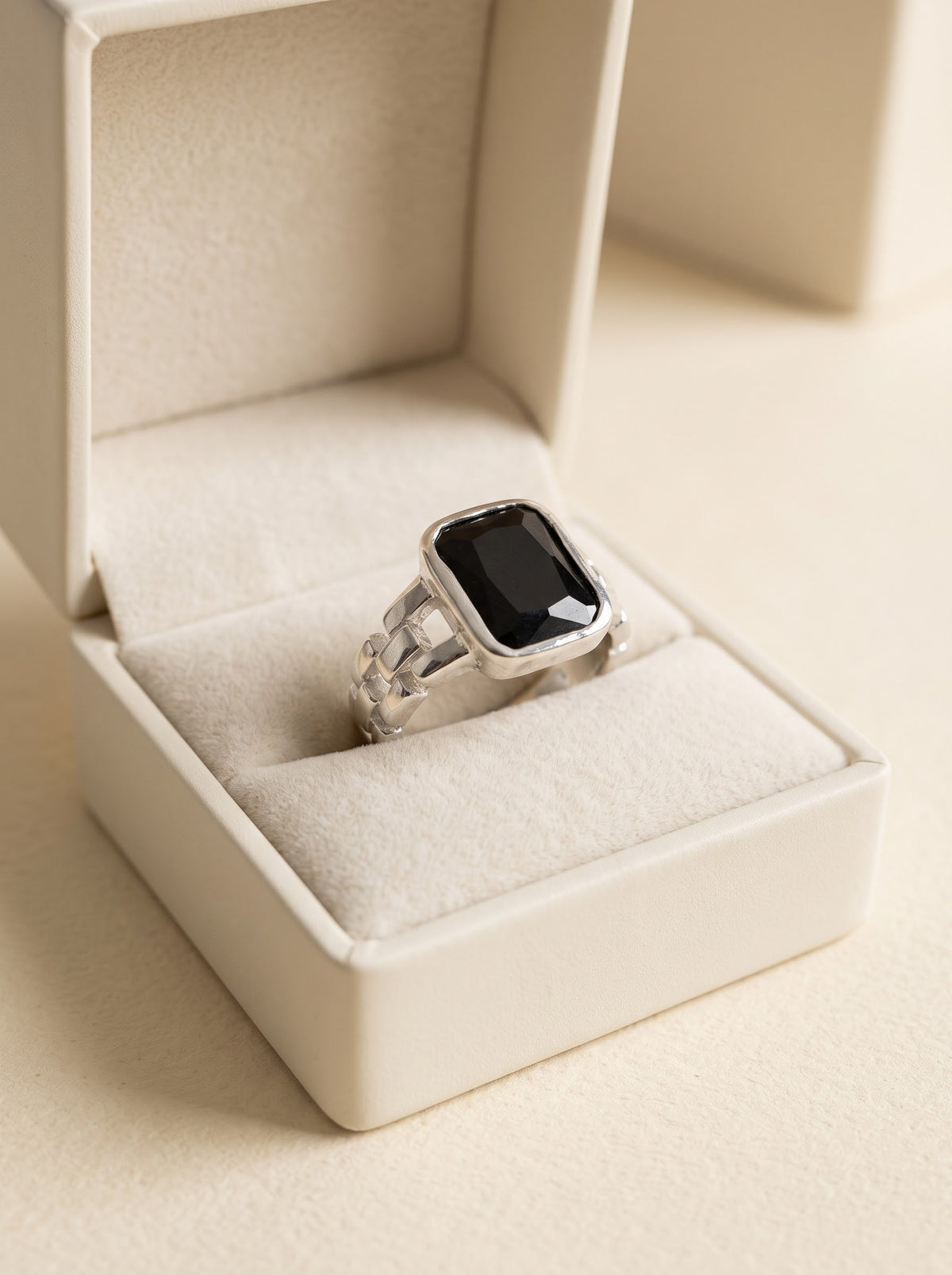 Black Onyx Signature Ring for Him – 925 Sterling Silver