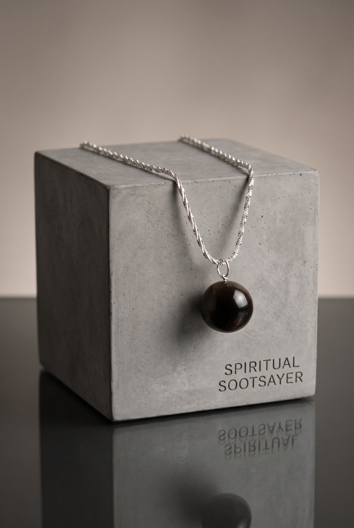 Obsidian Ember Tiger Eye Men’s Necklace – 925 Sterling Silver