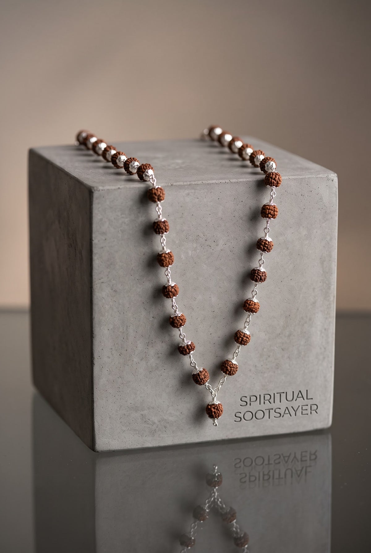 Divine Heritage Rudraksha Women’s Necklace – 925 Sterling Silver