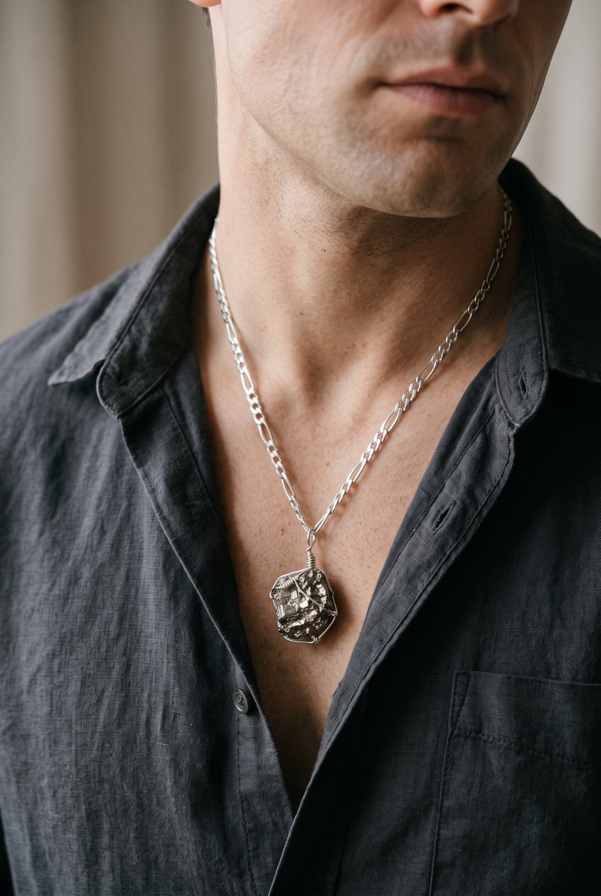 Ironclad Legacy Pyrite Men’s Necklace – 925 Sterling Silver