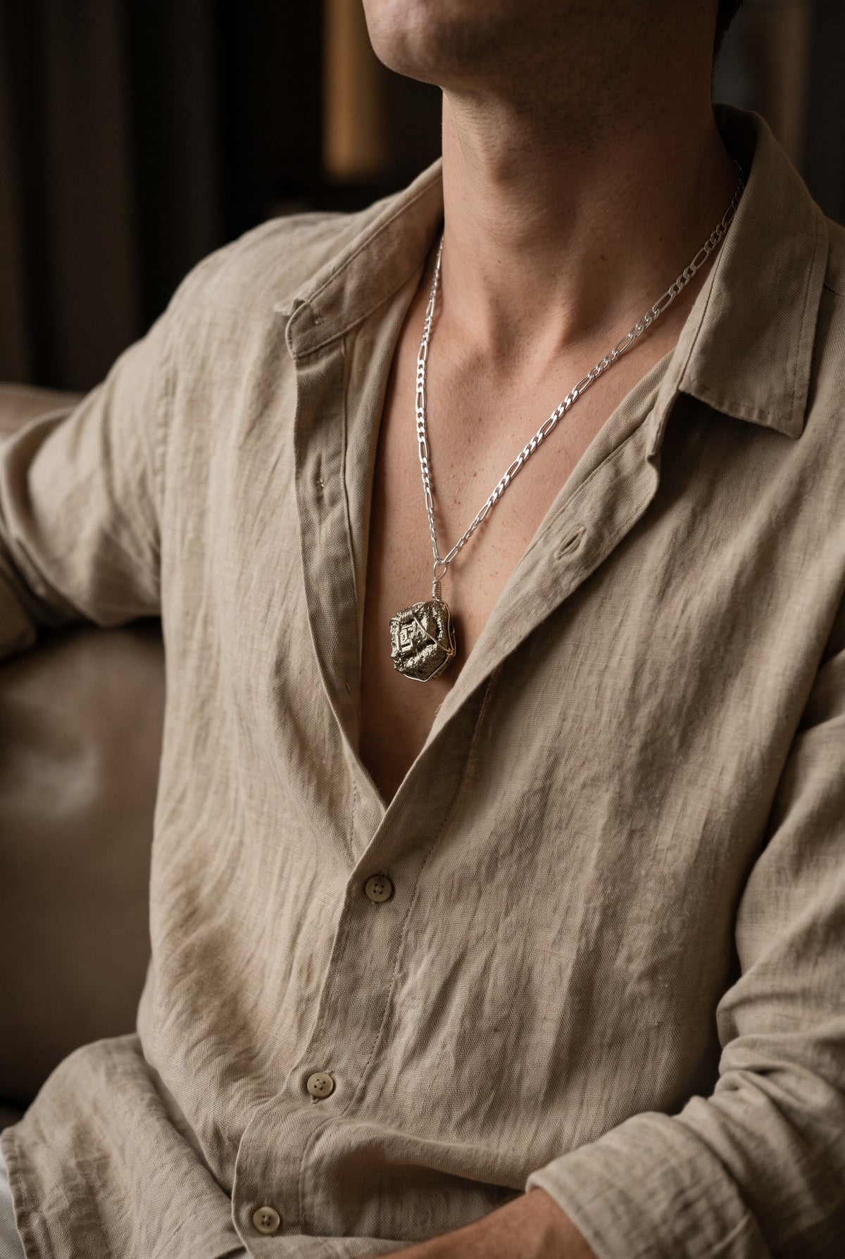 Ironclad Legacy Pyrite Men’s Necklace – 925 Sterling Silver