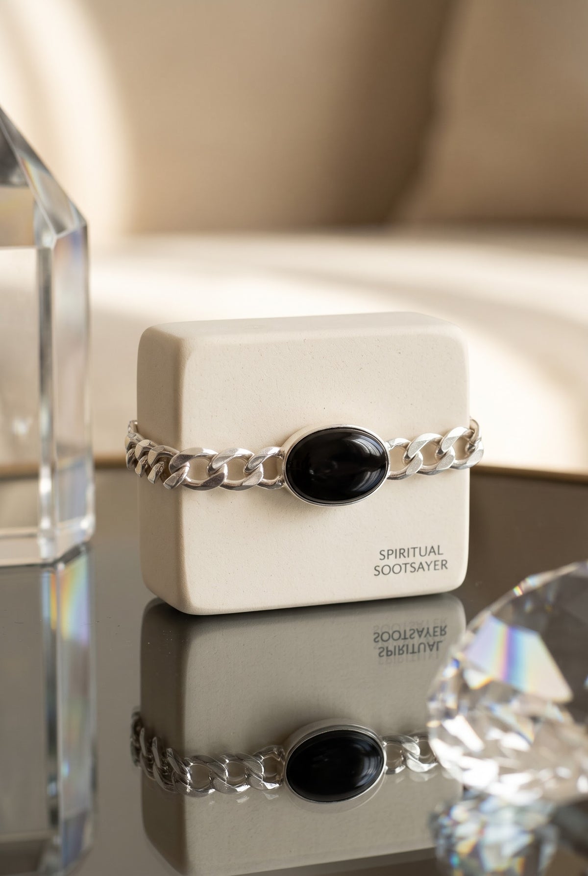 Obsidian Noir Black Obsidian Men’s Bracelet – 925 Sterling Silver