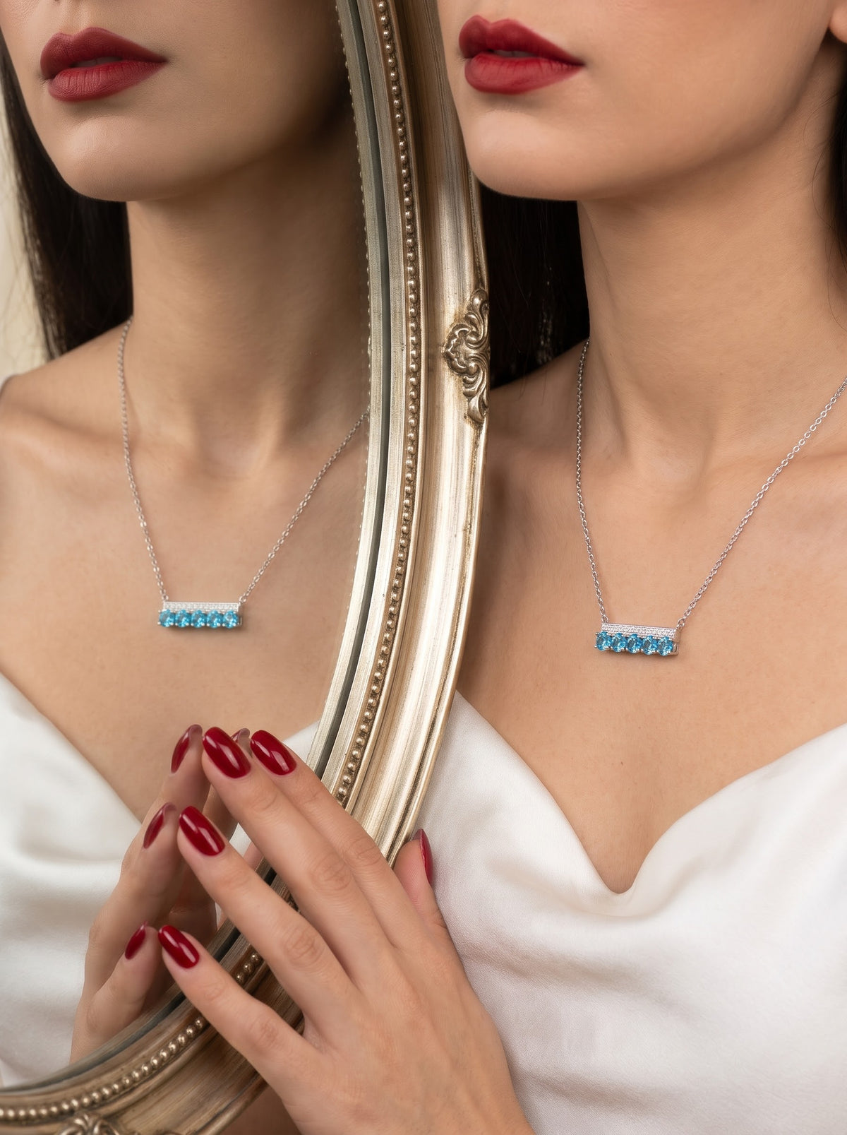 Azure Radiance Blue Topaz Necklace – 925 Sterling Silver