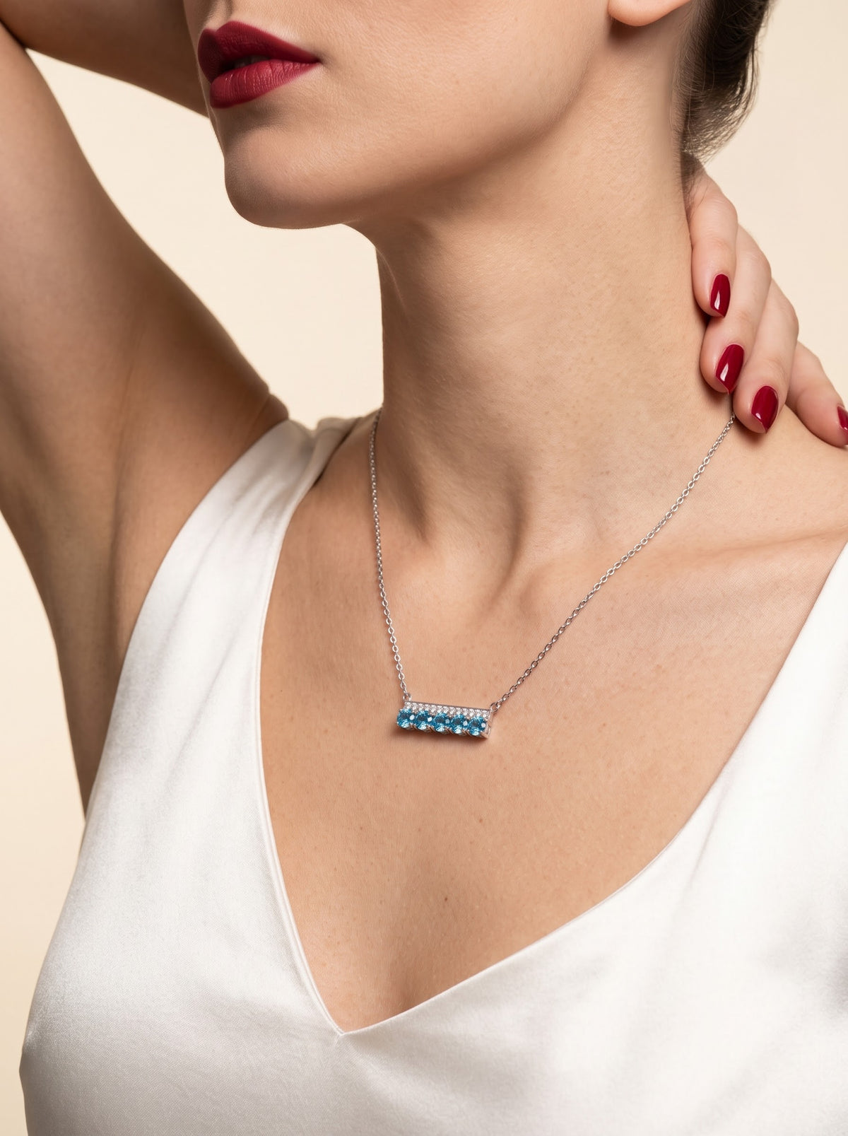 Azure Radiance Blue Topaz Necklace – 925 Sterling Silver