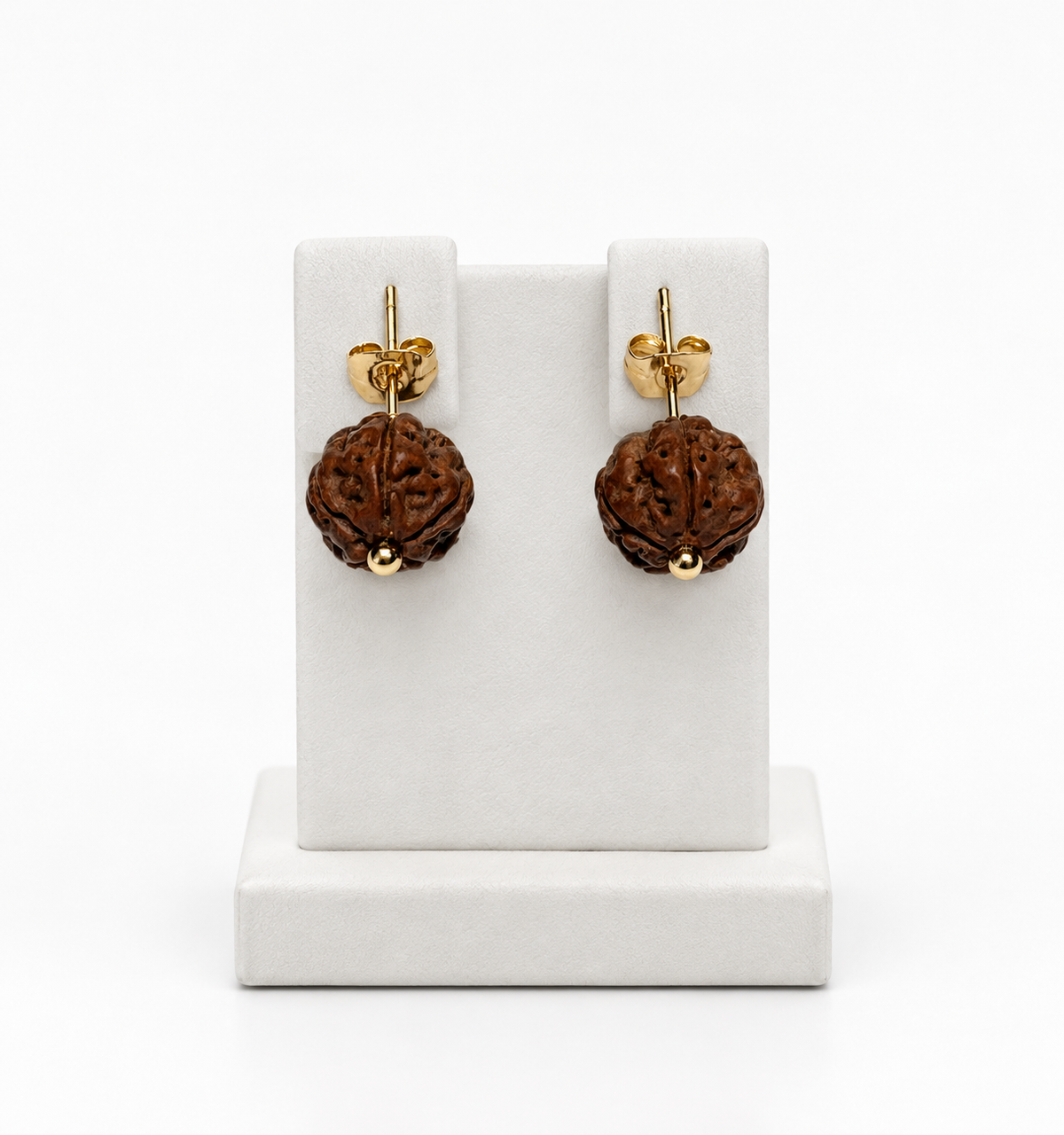 Sacred Roots Rudraksha Stud Earrings in 925 Sterling Silver