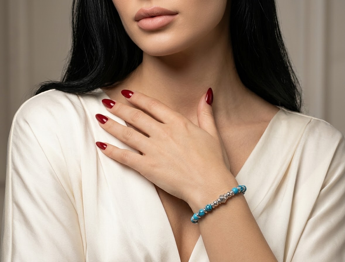 Azure Serenity Turquoise Bracelet – 925 Sterling Silver