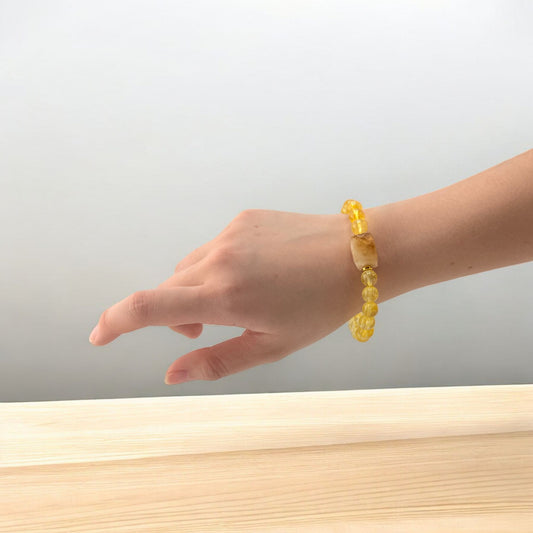 yellow citrine beads with centerpiece