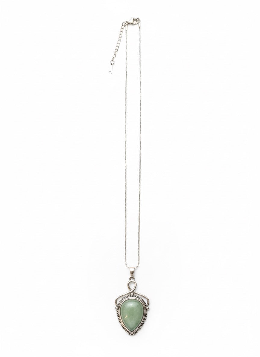 teardrop green aventurine stone pendant