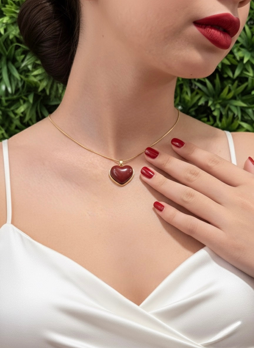 natural red jasper crystal pendant