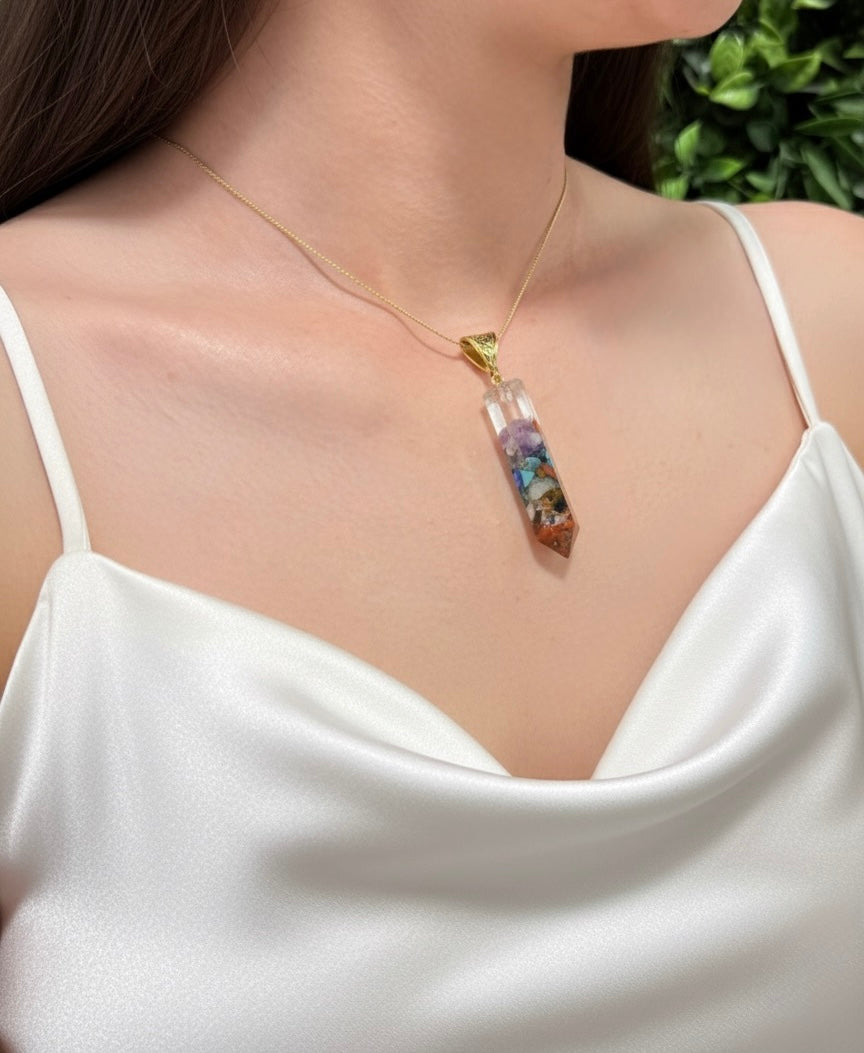 chakra energy balancing pendant close up