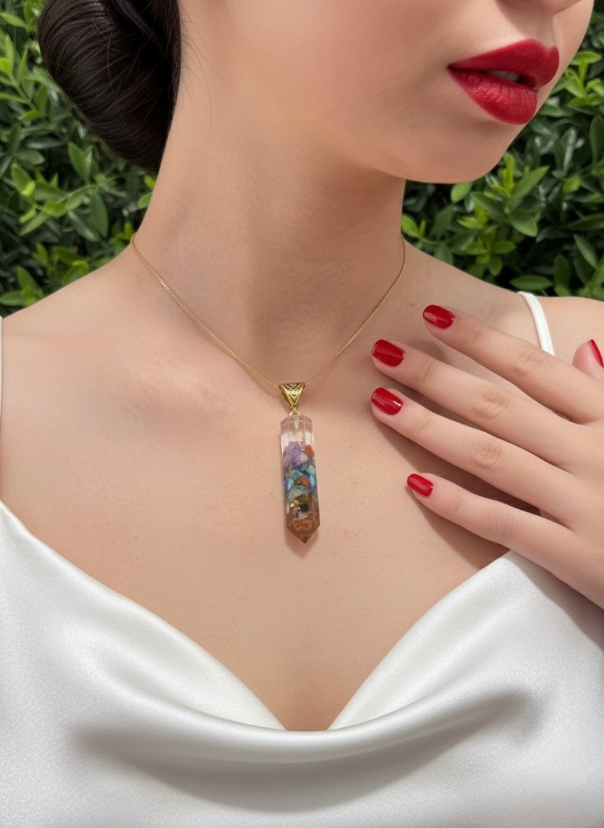 gold plated chakra necklace