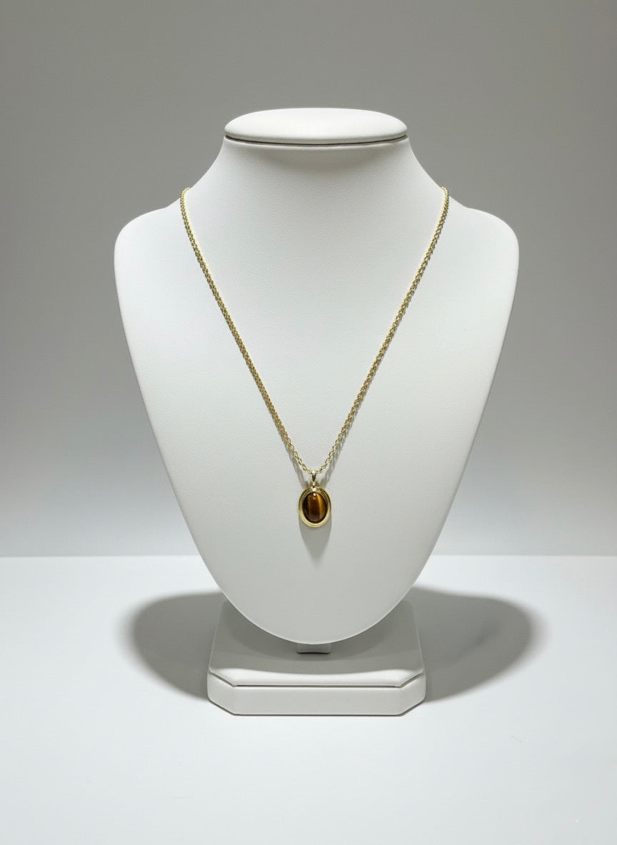 handmade tiger eye crystal necklace