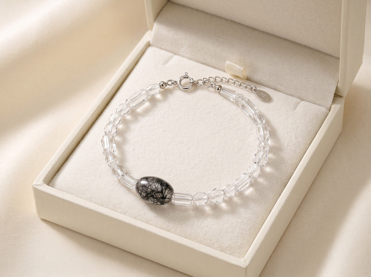 Crystal Clarity – Herkimer Diamond Bracelet for Women in Silver Finish