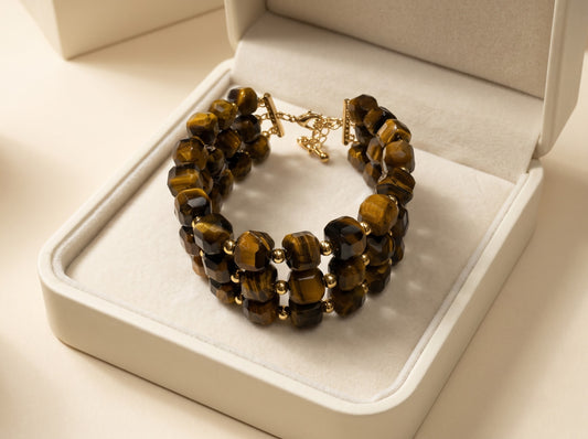 Golden Resolve Tiger Eye Crystal Bracelet for Women