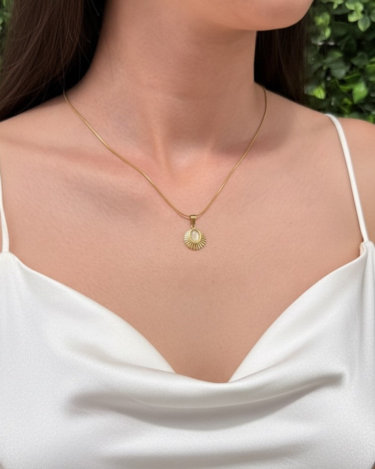 gold plated opal pendant