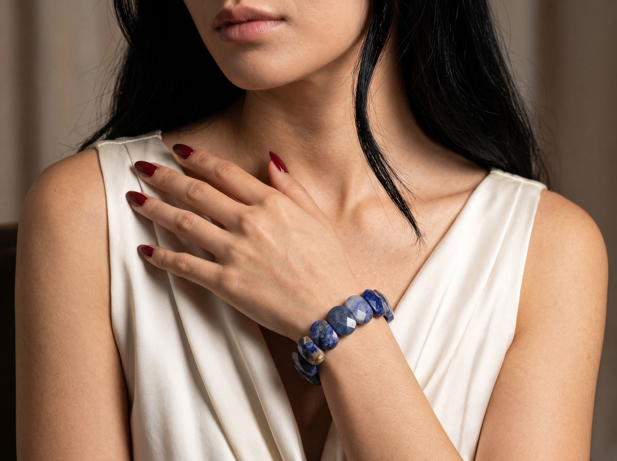 Midnight Azure – Lapis Lazuli Crystal Bracelet for Women