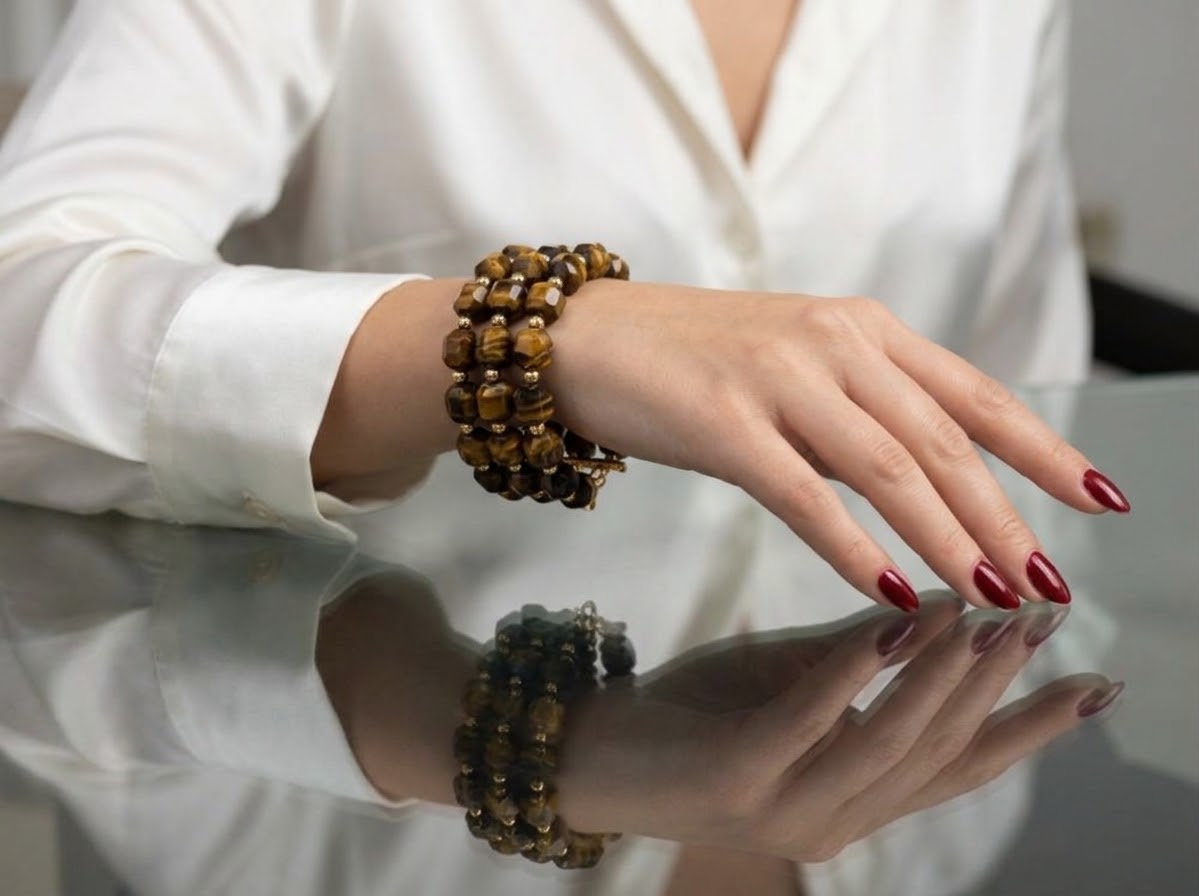 Golden Resolve Tiger Eye Crystal Bracelet for Women
