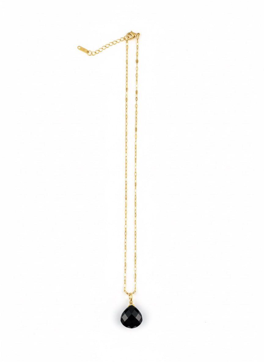 black teardrop onyx necklace