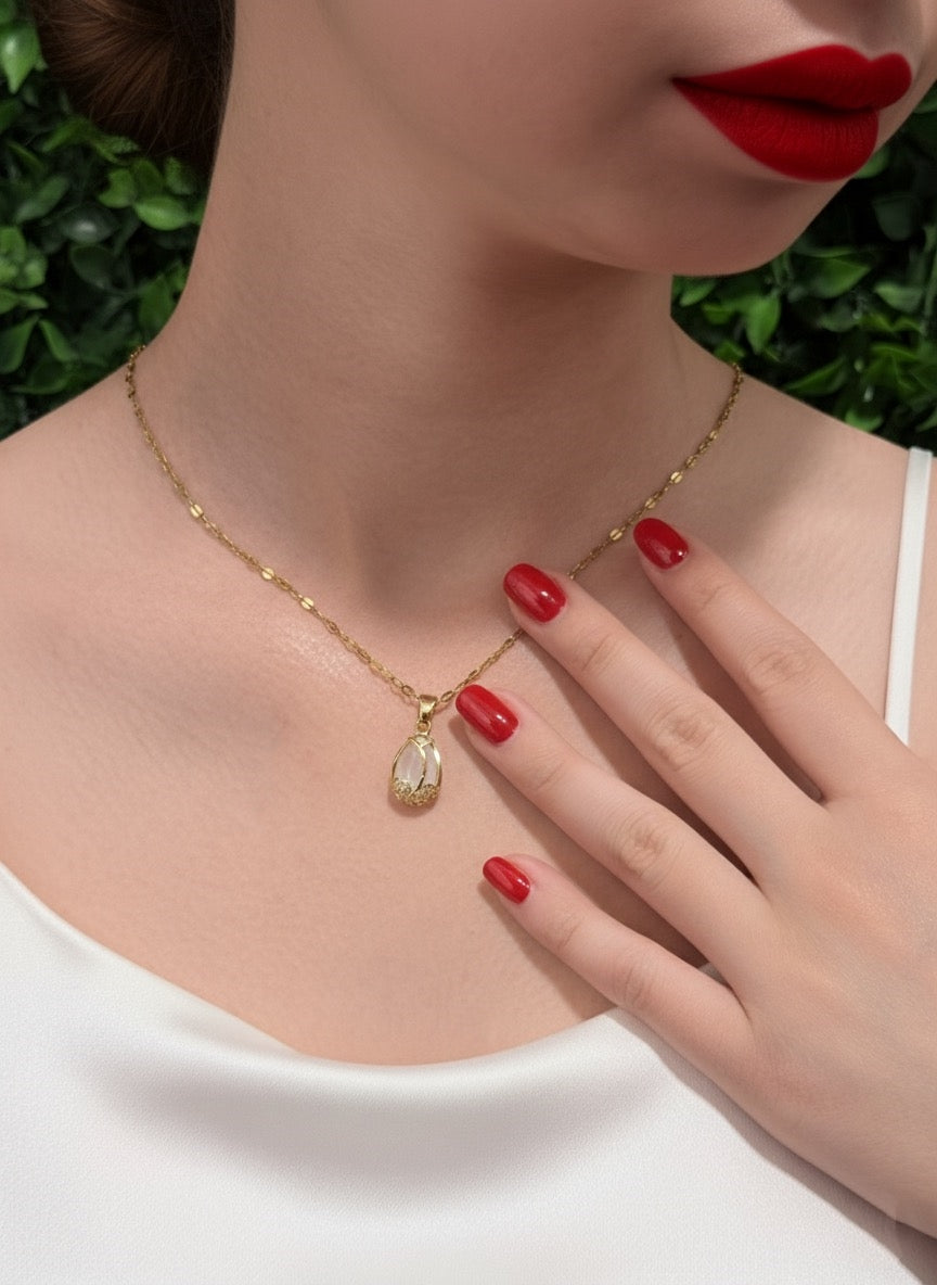 luminous opalite pendant close up