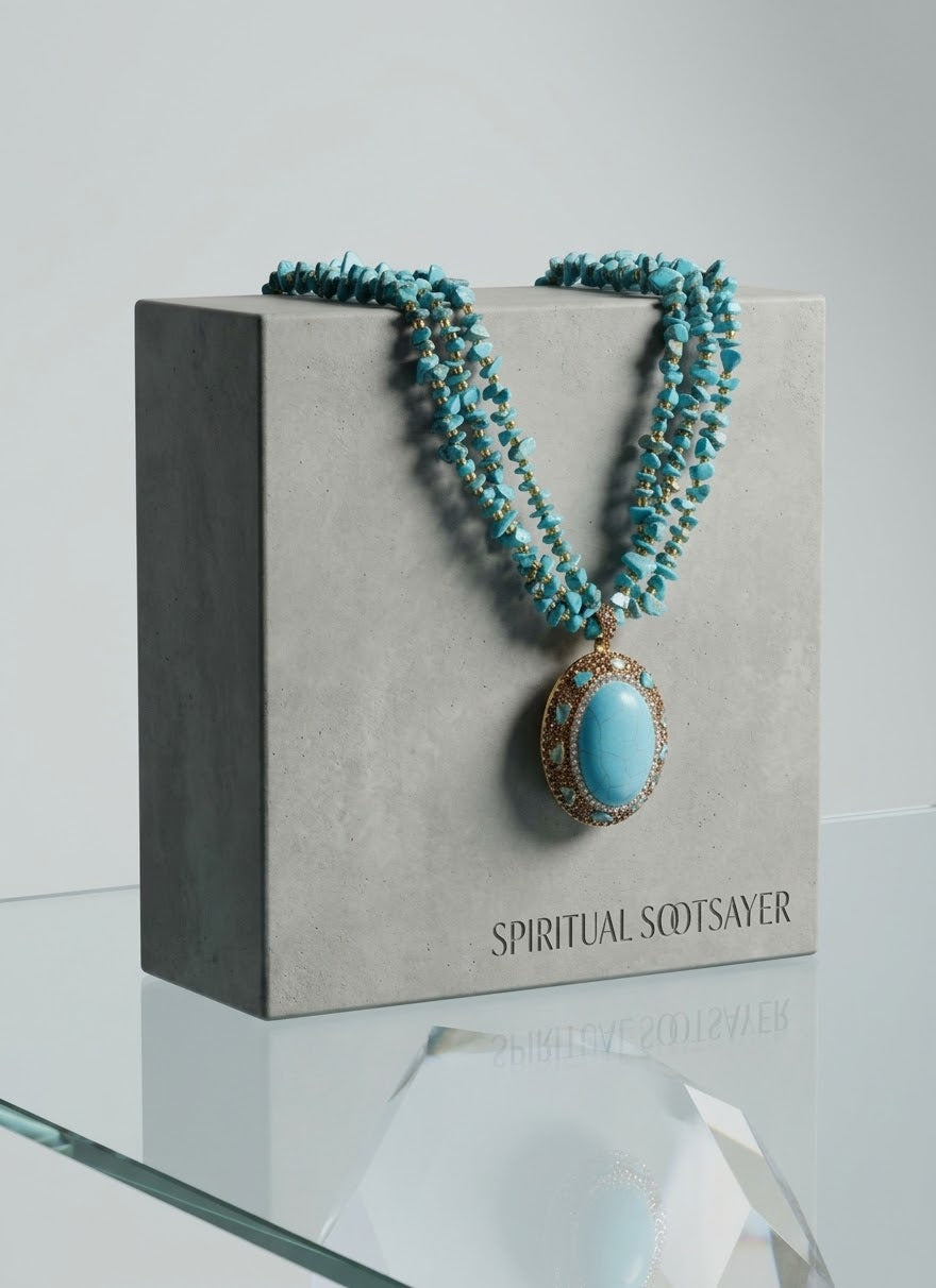 Azure Majesty – Turquoise Gold-Plated Statement Necklace for Women