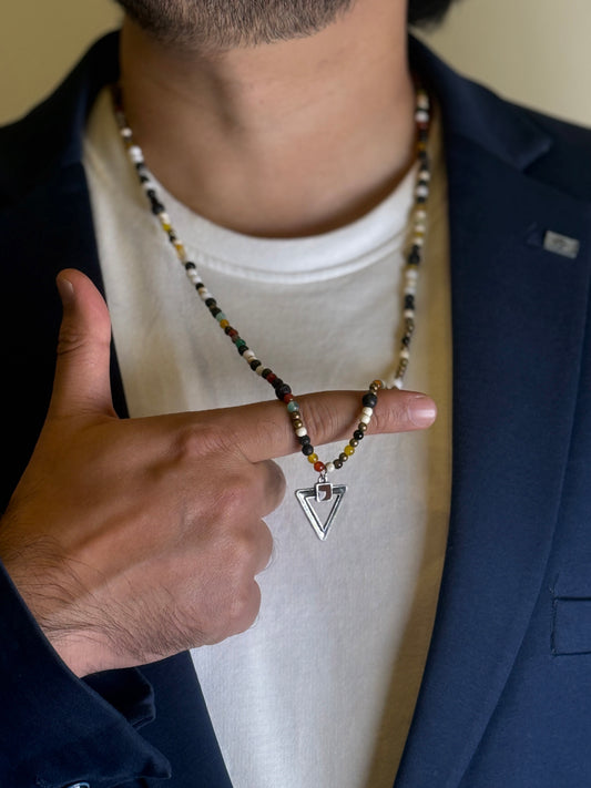Multi-Stone Protection & Confidence Pendant Necklace for Men