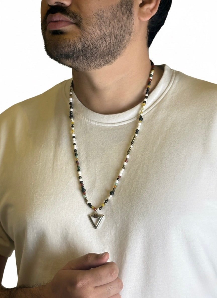 Multi-Stone Protection & Confidence Pendant Necklace for Men