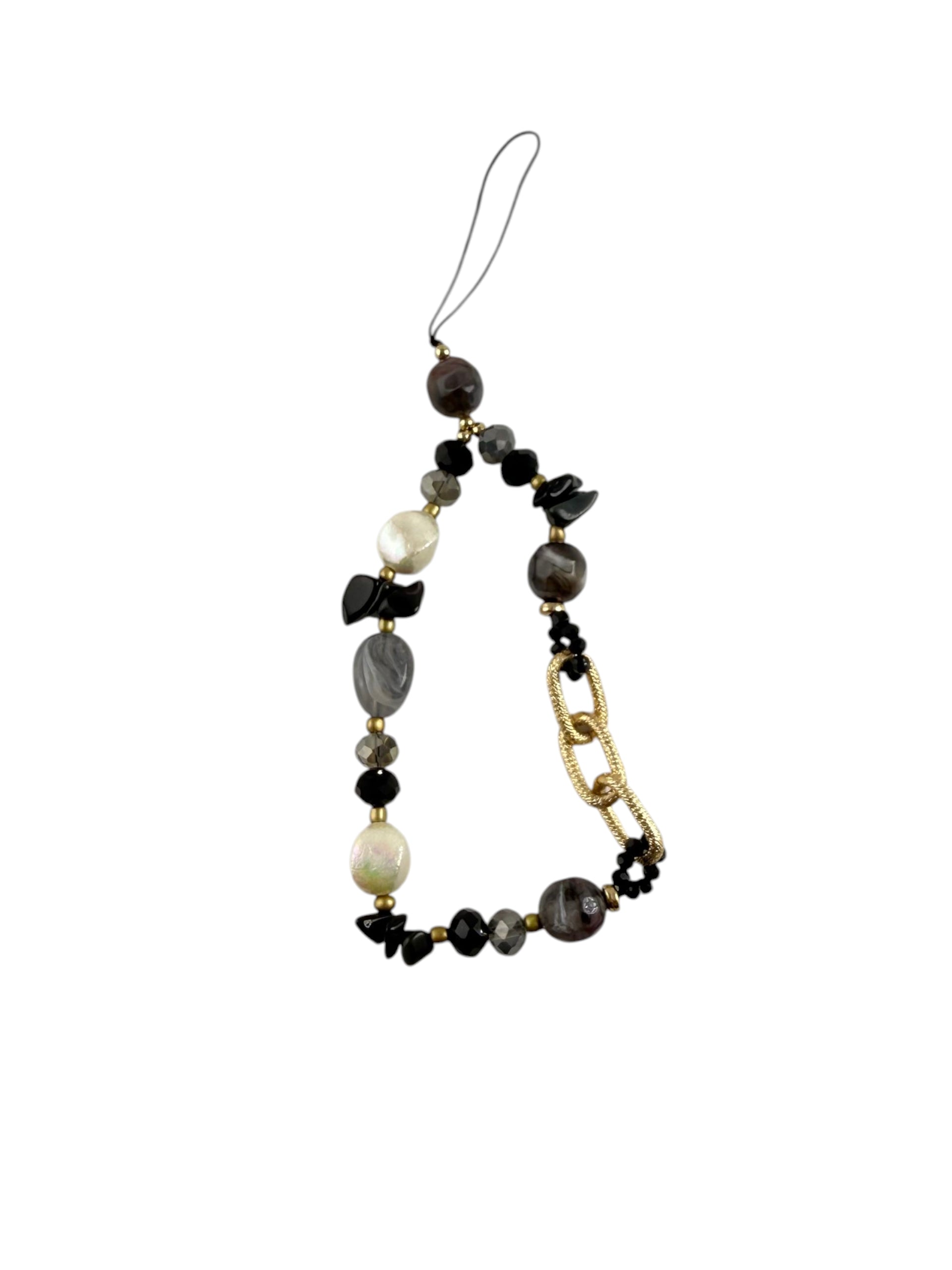 Black stone phone charm for grounding and strength