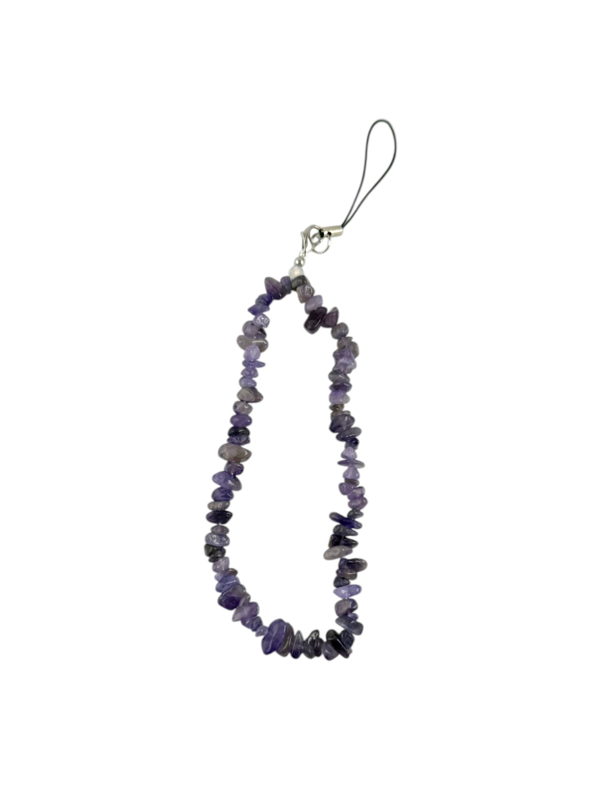 Amethyst mobile strap accessory for stress relief