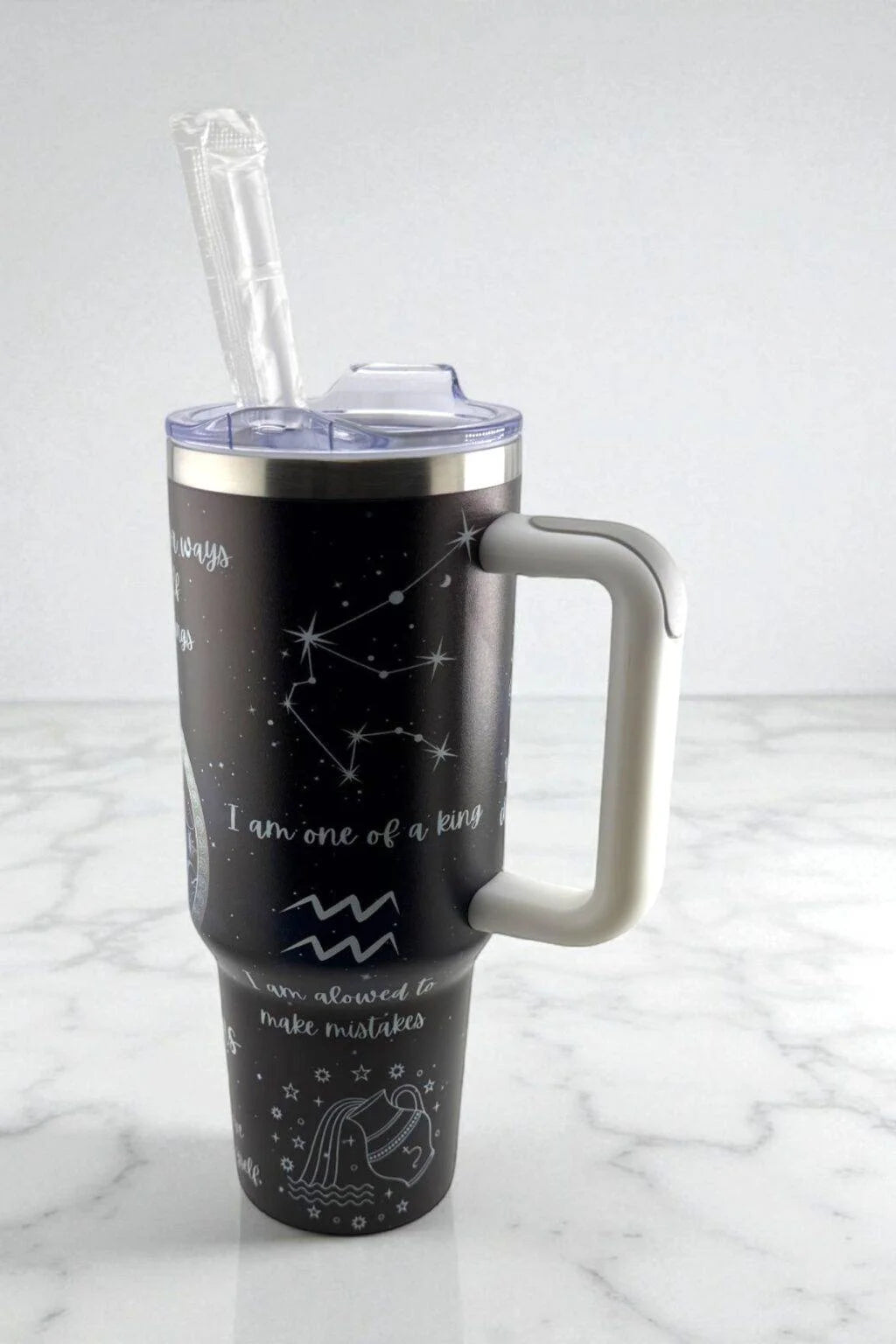 Celestial Aquarius Zodiac Tumbler – Evolve Beyond Limits
