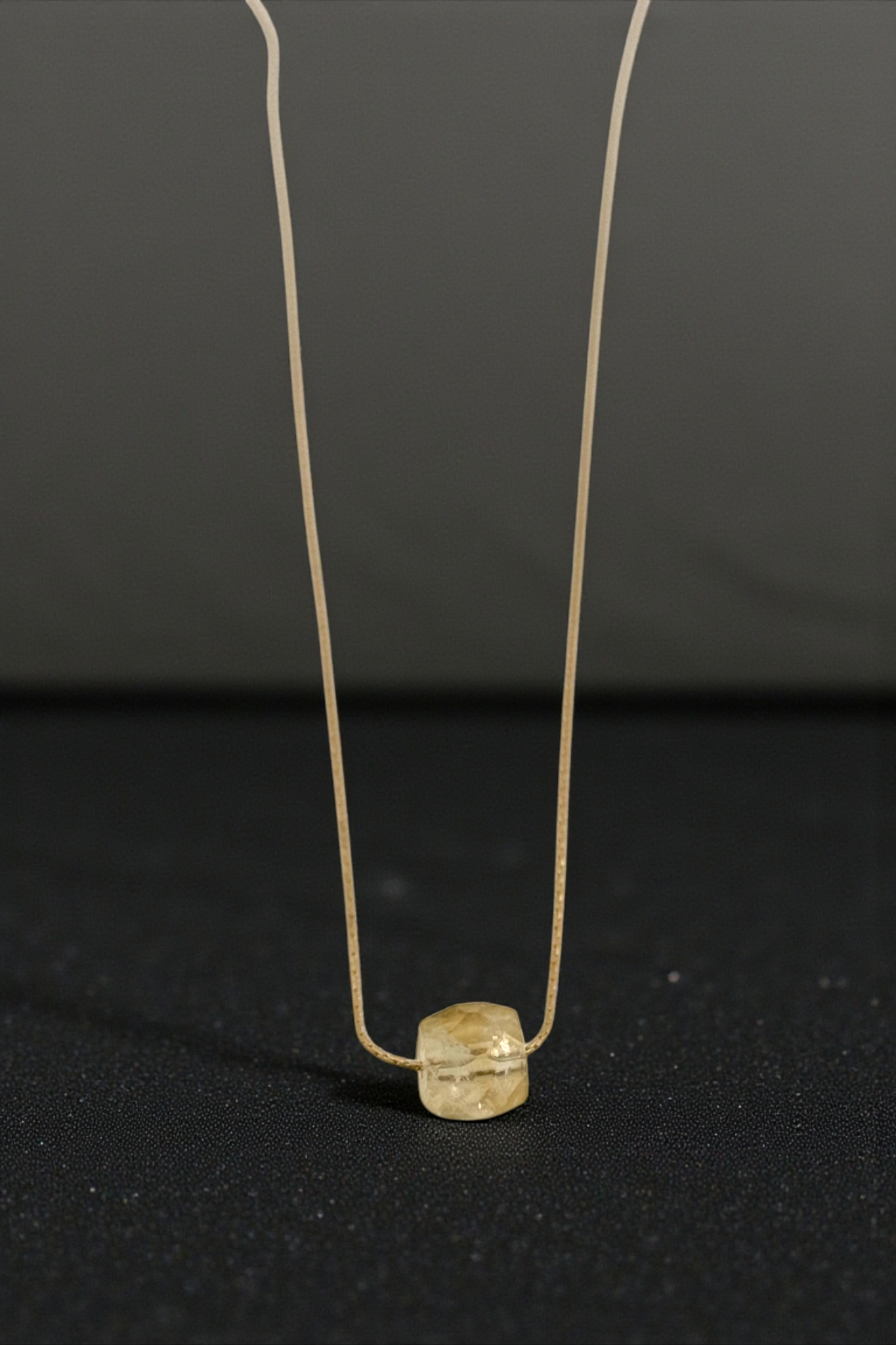 Citrine Minimal Bead Pendant Necklace – Abundance, Confidence and Positive Energy