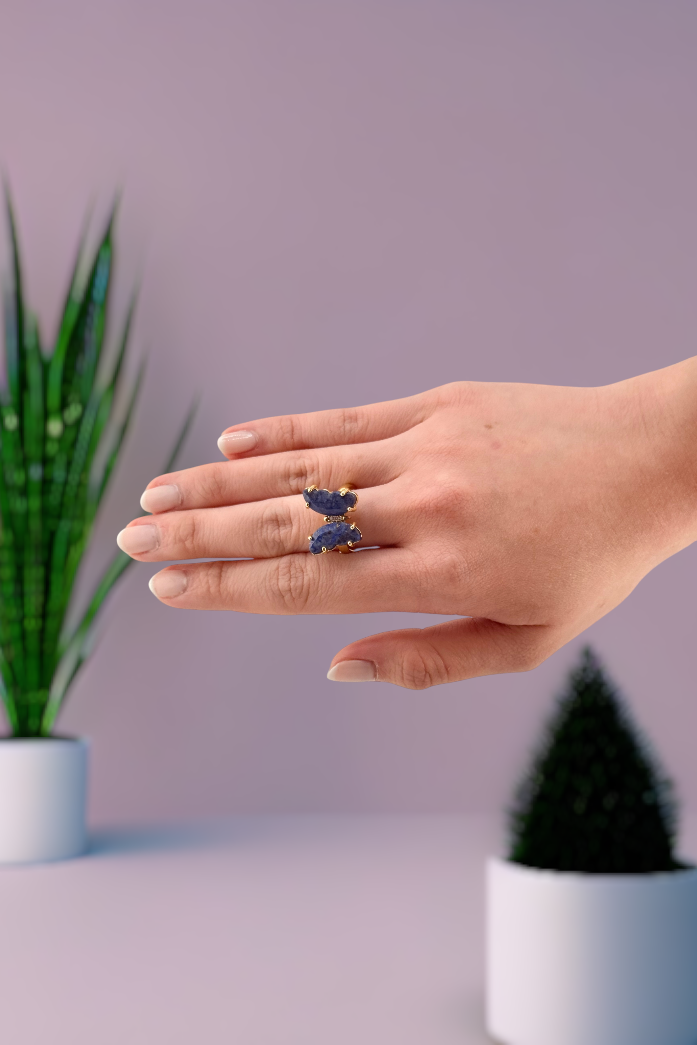 lapis lazuli butterfly ring