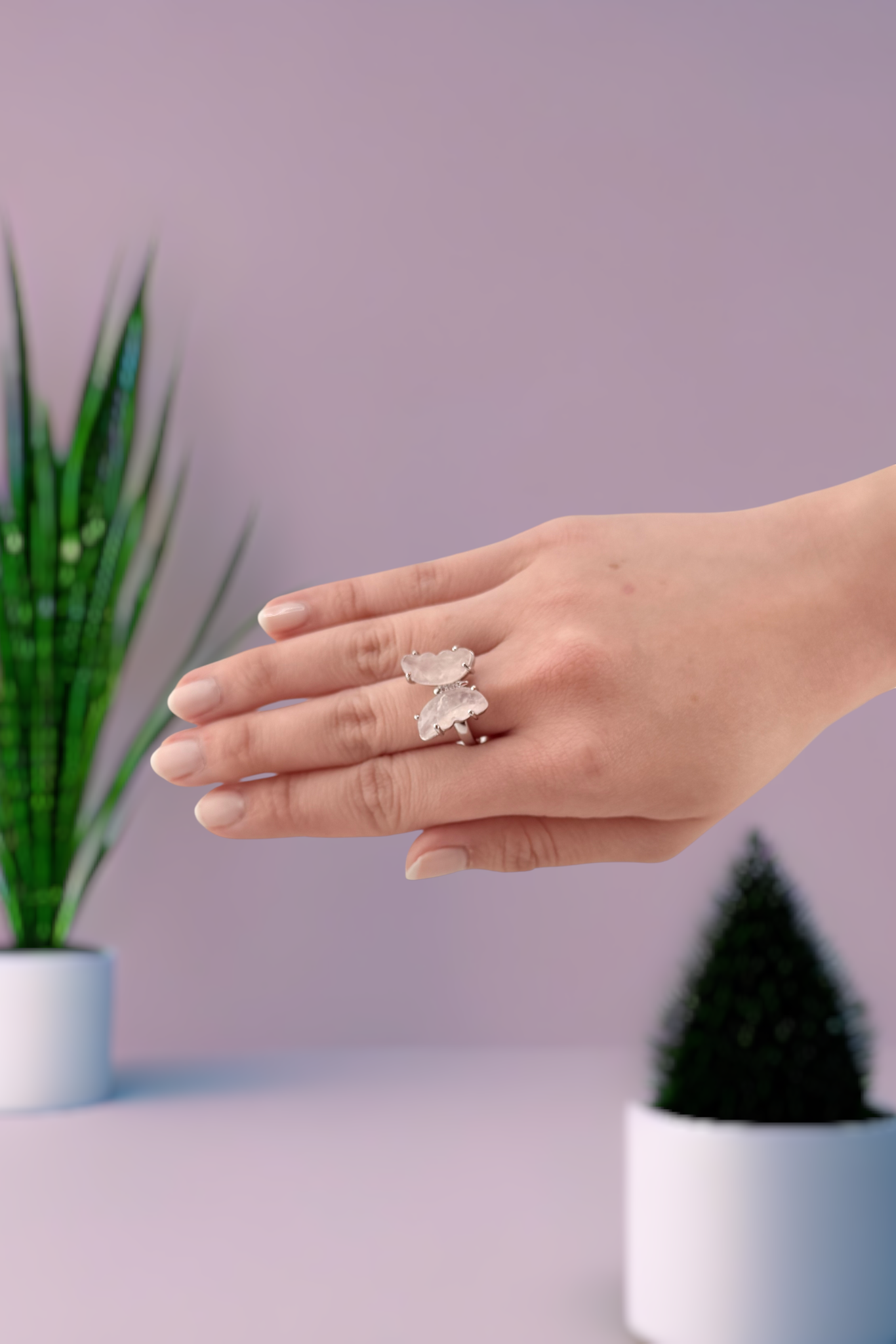 Rose Quartz Butterfly Ring – Love Energy, Emotional Healing and Gentle Balance