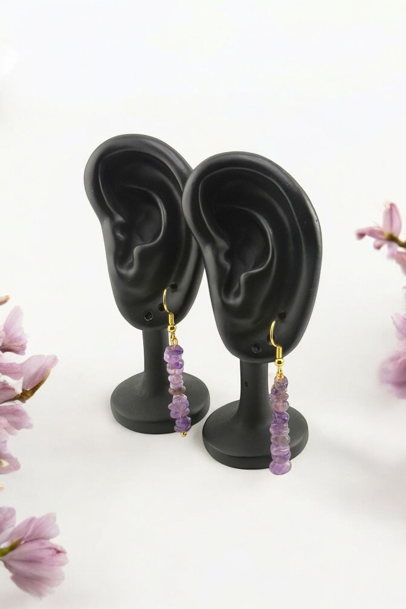 Soul Whisper – Amethyst Drop Earrings