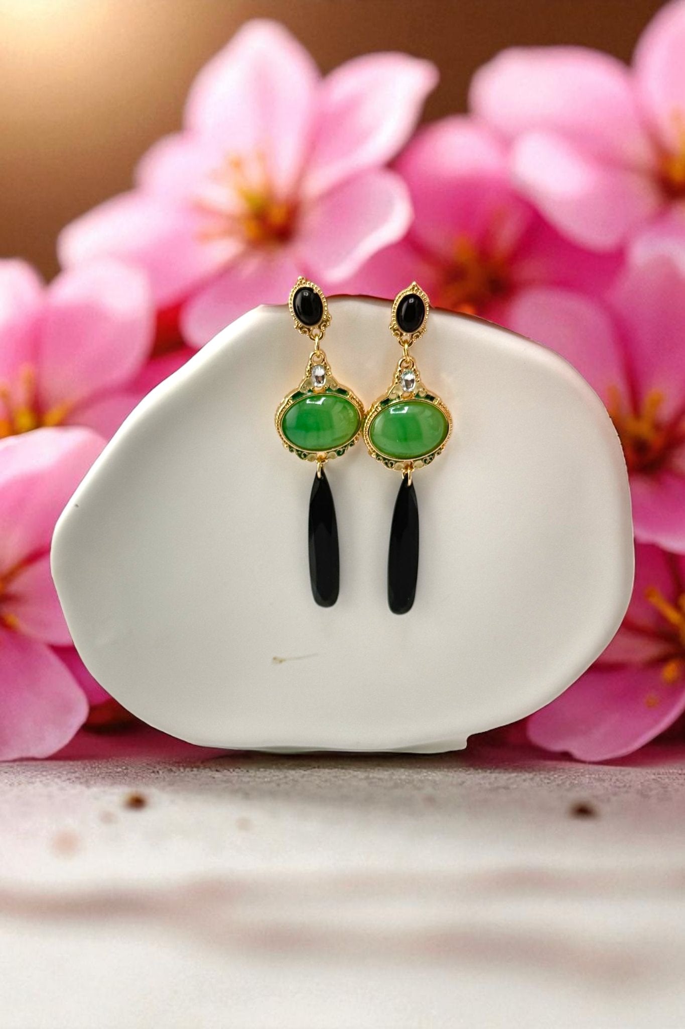 Emerald Eclipse Earrings – Where Power Meets Poise