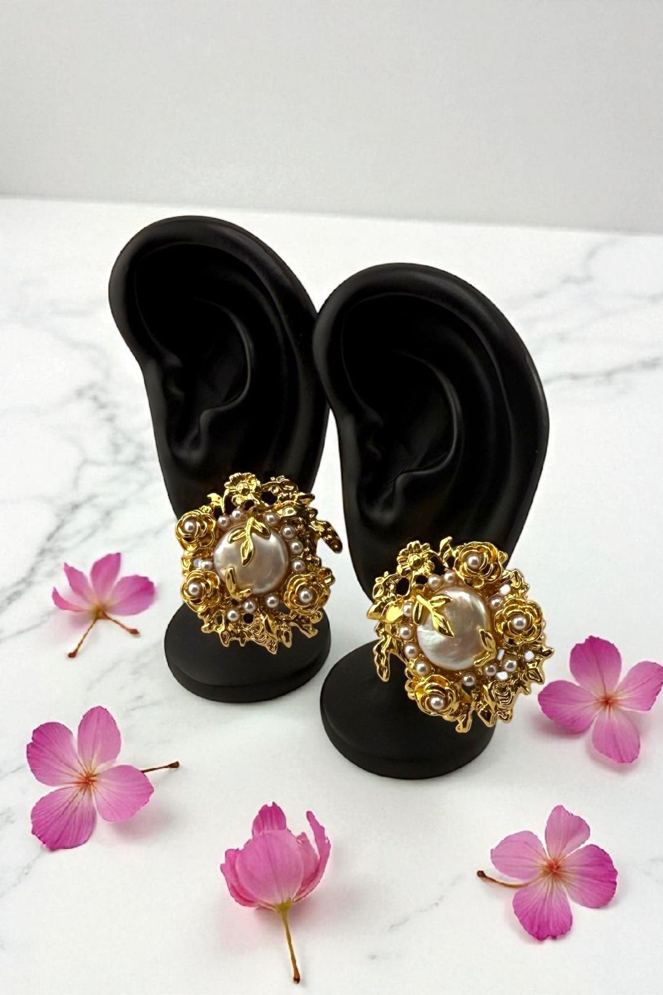 Royal Bloom – Vintage Pearl Statement Studs