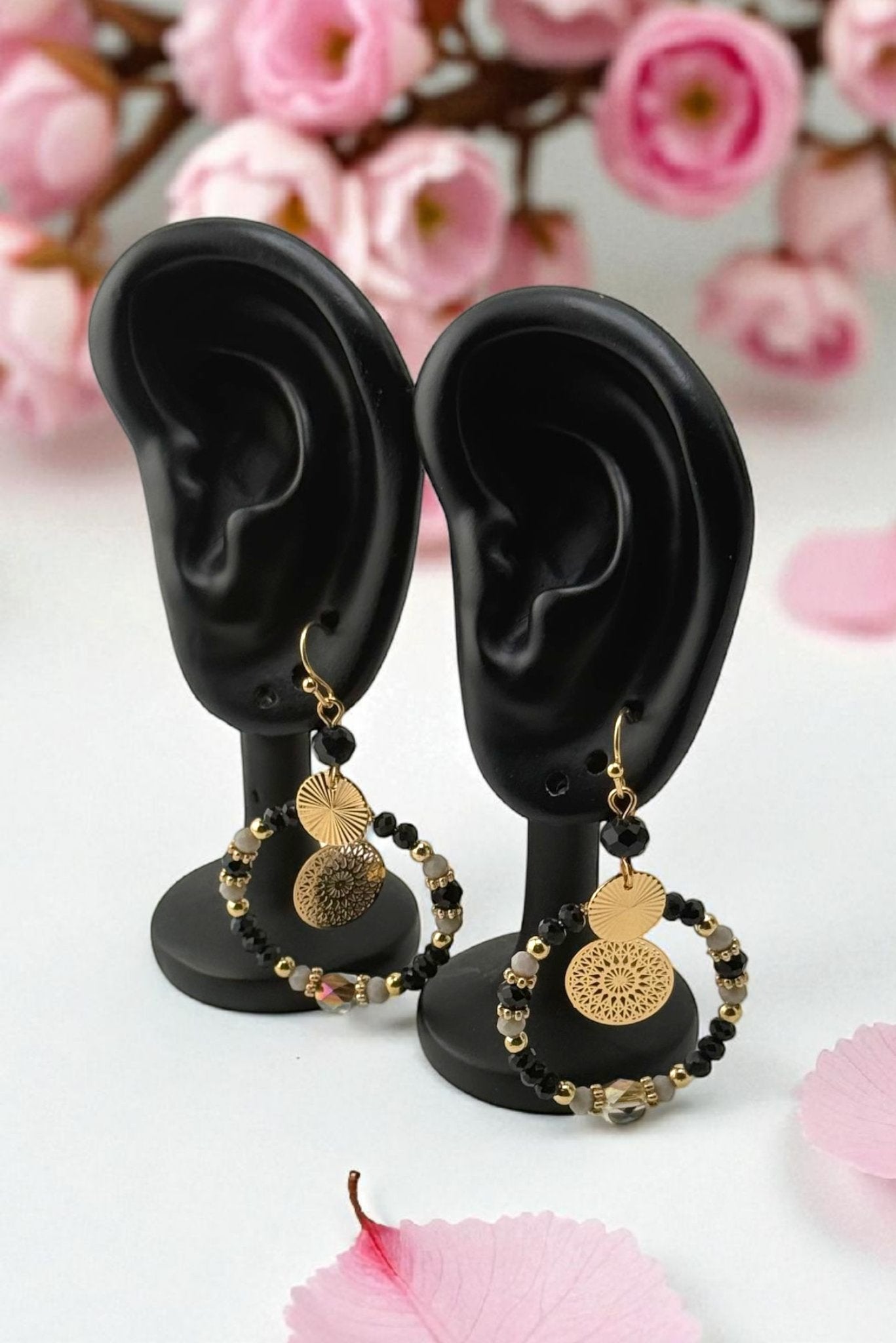 Mystic Orbit – Golden Harmony Earrings