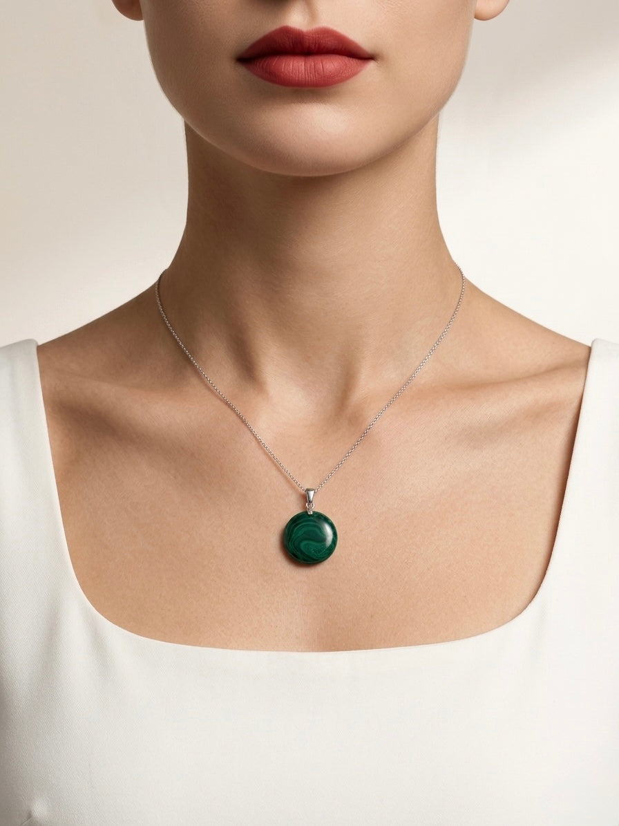 Malachite Protection Pendant Necklace