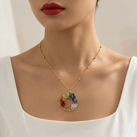 Seven Chakra Balance Tree of Life Necklace