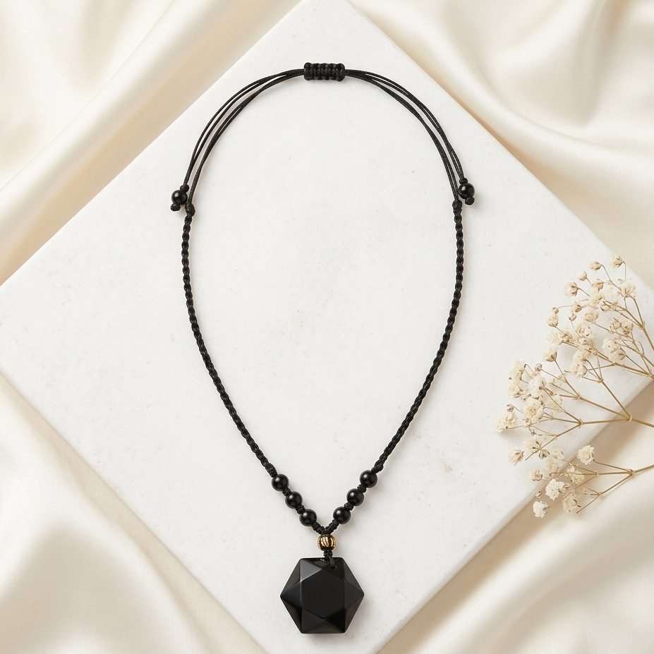 Black Obsidian Guardian Men's Protection Necklace