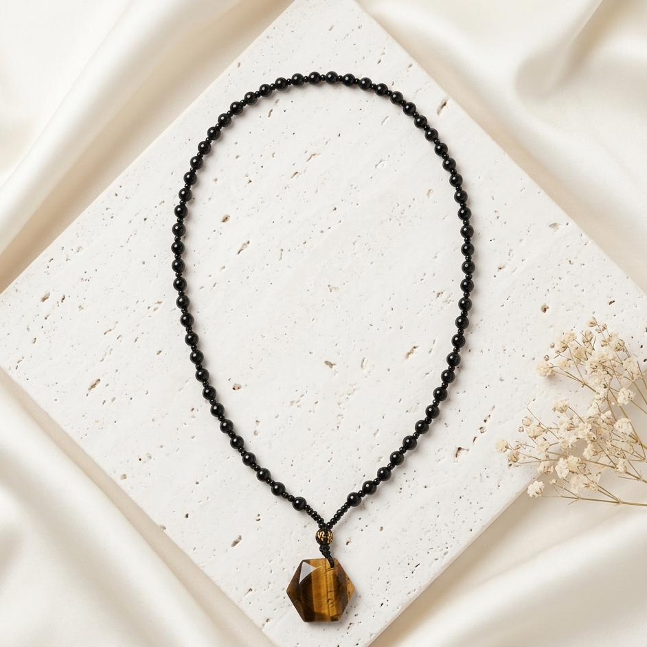 Tiger Eye Guardian Prism Necklace