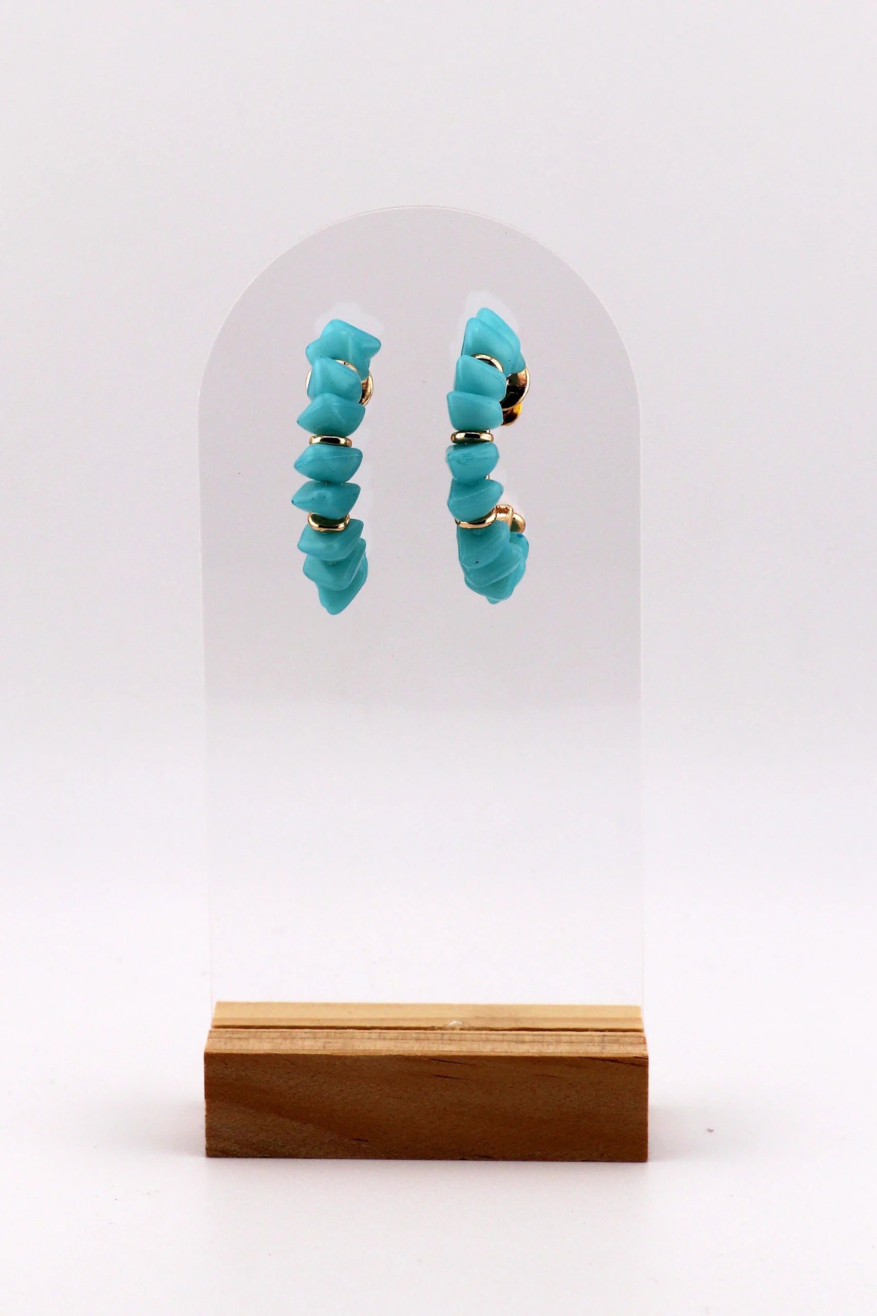 Ocean Whisper – Amazonite Hoop Earrings