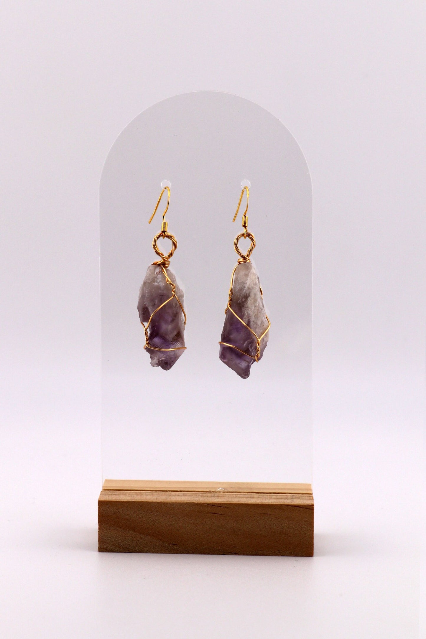 Mystic Muse – Amethyst Wire-Wrapped Earrings