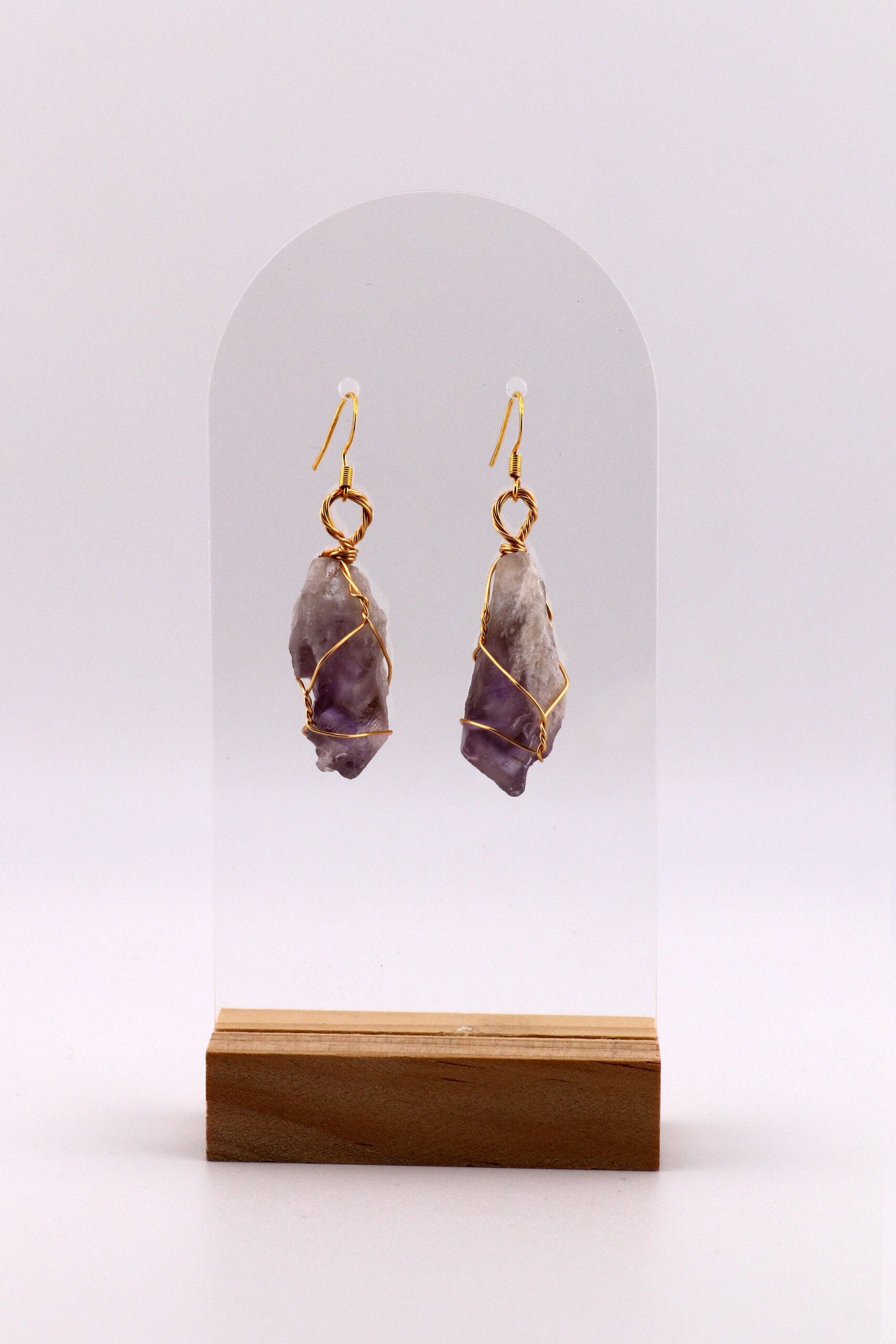 Mystic Muse – Amethyst Wire-Wrapped Earrings