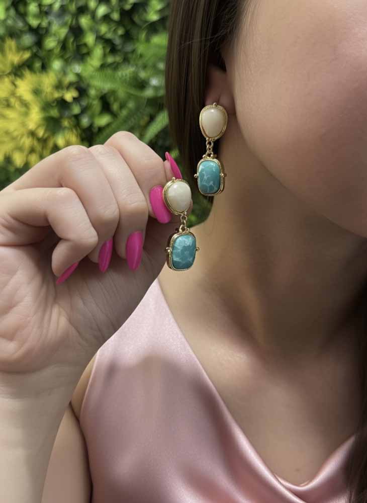 Turquoise & Pearl earrings - Aqua Tranquil