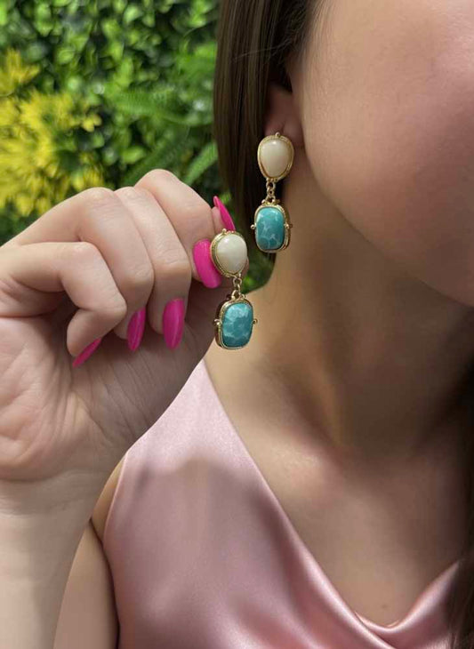 Turquoise & Pearl earrings - Aqua Tranquil