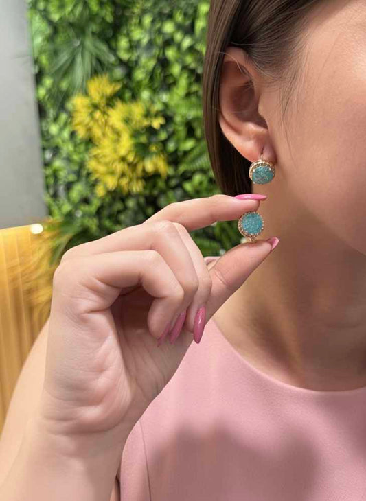 Amazonite Stud Earrings - Sea Whisper