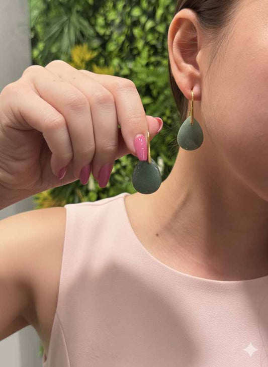 Green Aventurine Drop Earrings - Verdant Drops